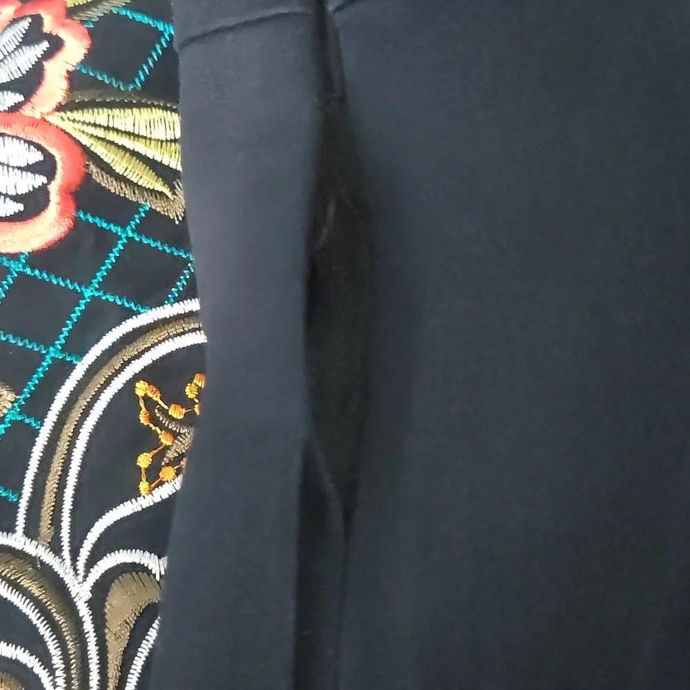 Anthropologie Moulinette Soeurs Embroidered Perennial Dress Black Floral Sz 10 - Picture 14 of 14